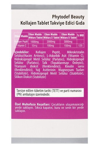 Phytodef Collagen-C Vitamini Tablet Kolajen 30 Tablet