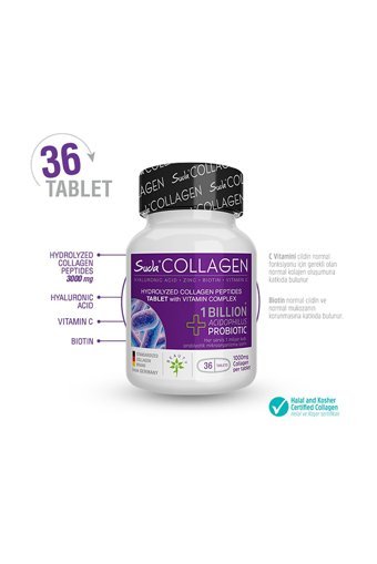 Suda Collagen 1 Billion Acidophilos Probiotic Tablet Kolajen 36 Tablet