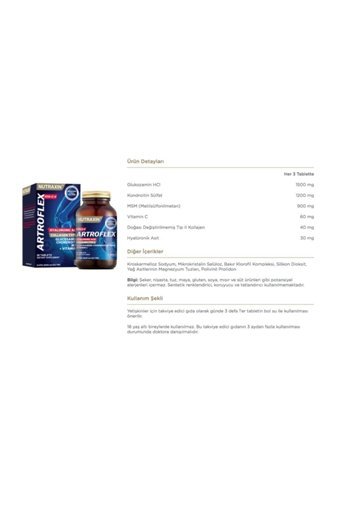 Nutraxin Hidrolize Collagen Hyaluronic Acid Tablet Kolajen 30 Tablet + Artroflex Hya-C-II 90 Tablet