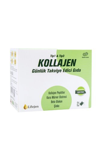 Lifejen Kara mürver, Beta Glukan, Çinko Saşe Kolajen 21 Saşe