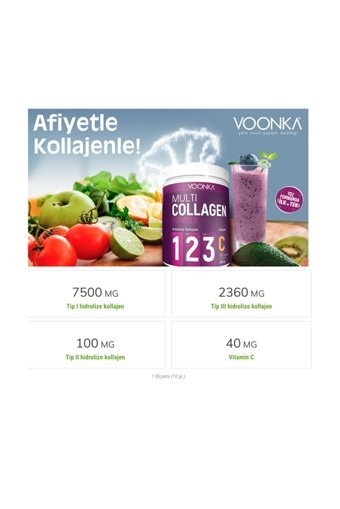 Voonka Multi Collagen Powder Toz Kolajen 2x300 gr