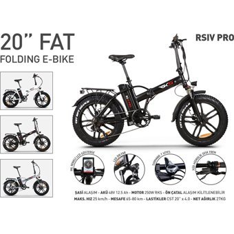 RKS Rs4 Pro 250 W 65 Km Menzil 7 Vites Elektrikli Şehir / Tur Bisiklet Gri