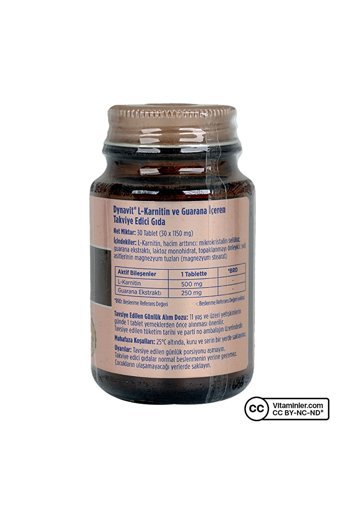 Dynavit L-carnitine Guarana Tablet Kolajen 30 Tablet