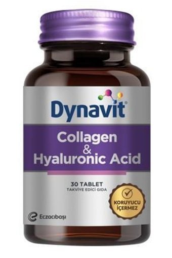 Dynavit Hyaluronic Acid Tablet Kolajen 30x1195 mg + Biotin 100x150 mg