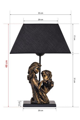 Hmydesign Romance Eskitme Plys-52 Tekli Pvs Tek Ayak Abajur Siyah