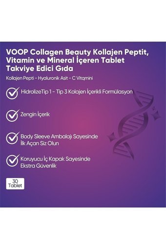 Voop Collagen Beauty Tablet Kolajen 30 Tablet