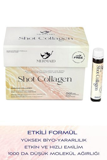 Mermaid Collagen Shot Collagen Tablet Kolajen 28x7500 mg