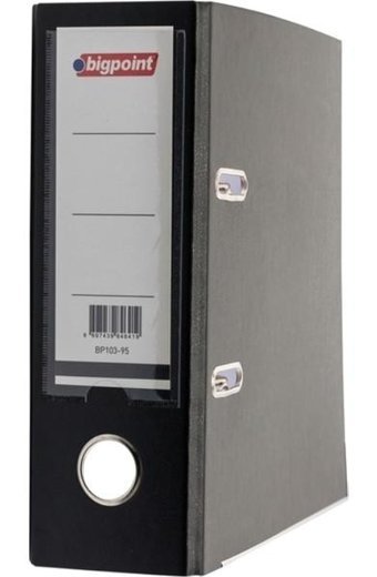 Bigpoint 2 Halkalı Mekanizmalı, 480 Adet A5 Sayfa Kapasiteli, Siyah - 2 Halkalı Telgraf Klasör