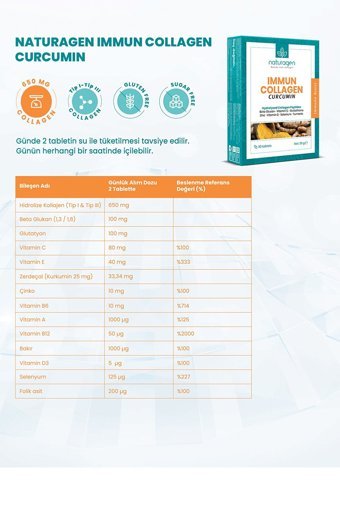 Naturagen Immun Collagen Curcumin Tablet Kolajen 30 Tablet