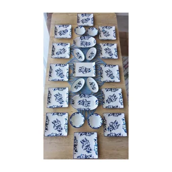 Venüs Home Decoratıon Yasemin Desenli 23 Parça 12 Kişilik Seramik Kahvaltı Takımı Mavi