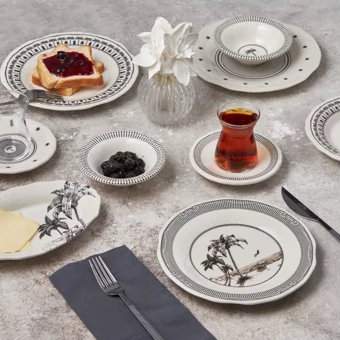 Karaca Playa Yuvarlak Desenli 26 Parça 6 Kişilik Stoneware Kahvaltı Takımı Çok Renkli