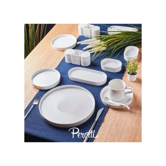 Rossel Premium Perotti Pagoro 14339 35 Parça 6 Kişilik Porselen Kahvaltı Takımı Beyaz