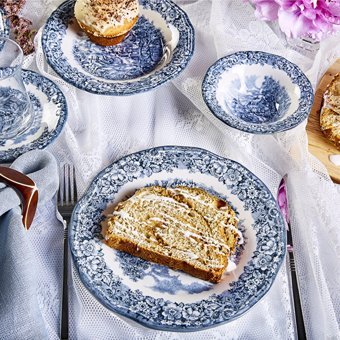 Karaca Mora Yuvarlak Desenli 18 Parça 4 Kişilik Stoneware Seramik
Kahvaltı Takımı Beyaz-Mavi