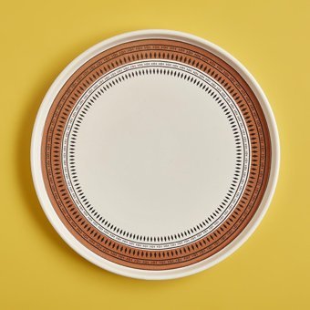 Bella Maison Terra Yuvarlak Desenli 8 Parça 4 Kişilik Seramik Kahvaltı Takımı Kiremit