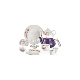 Schafer Lilly 27607 Desenli 31 Parça 6 Kişilik Porselen Kahvaltı Takımı Beyaz