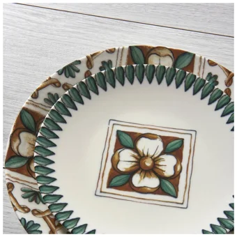 Güral Porselen Camelia 16771 Yuvarlak Desenli 18 Parça 6 Kişilik Porselen Kahvaltı Takımı Çoklu Renk