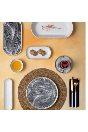 Dgchome Acar Yuvarlak Desenli 31 Parça 6 Kişilik Stoneware Kahvaltı Takımı Çok Renkli