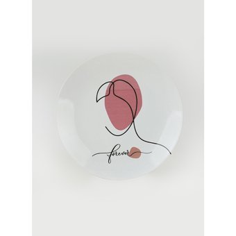 Keramika Çiçek Yuvarlak Desenli 11 Parça 2 Kişilik Stoneware Kahvaltı Takımı Beyaz
