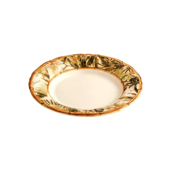 Jumbo Bamboo Yuvarlak Desenli 26 Parça 6 Kişilik Stoneware Kahvaltı Takımı Kahverengi
