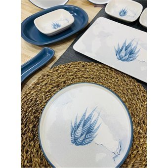 Pembiş Mutfağım Blue Magic Desenli 15 Parça 6 Kişilik Stoneware Kahvaltı Takımı Beyaz-Mavi