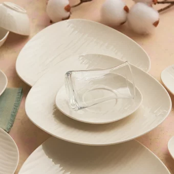 Karaca Oyster Oval 26 Parça 6 Kişilik Porselen Kahvaltı Takımı Beyaz