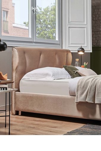 Yataş Bedding Linea 150 x 200 cm Başlıklı Çift Kişilik Sandıklı Baza Seti Bej