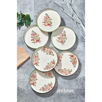 Homenıva Pink & More Aster Desenli 14 Parça 6 Kişilik Kahvaltı Takımı