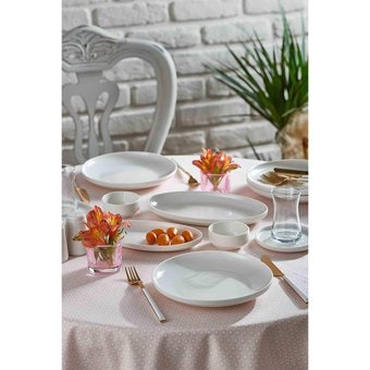 Neva Proda N3189 26 Parça 6 Kişilik Porselen Kahvaltı Takımı Beyaz