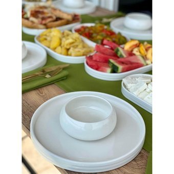 Şirin Eşyalarım 20 Parça 6 Kişilik Porselen Kahvaltı Takımı Beyaz