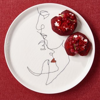 Güral Porselen Love 25442 Yuvarlak Desenli 11 Parça 2 Kişilik Porselen Kahvaltı Takımı Beyaz