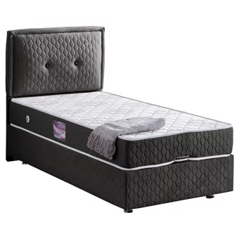 Setay Vectra 120x200 cm Başlıklı Sandıklı Tek Kişilik Baza Seti Antrasit