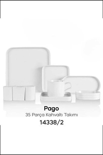 Kurt Home Perotti Pago 14338 35 Parça 6 Kişilik Porselen Kahvaltı Takımı Beyaz