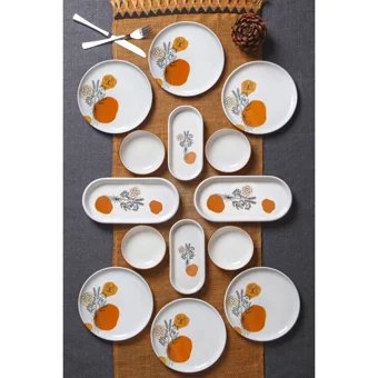 Nandy Home Handmade Desenli 14 Parça 6 Kişilik Seramik Kahvaltı Takımı Çok Renkli