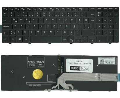 Notespare Dell ile Uyumlu Inspiron 15-3543, 15-3551, 15-3567, 15-3878 Notebook Klavye Işıklı Siyah Tr - tek ebat