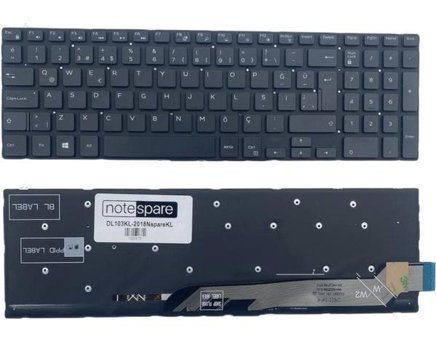 Notespare Dell ile Uyumlu Inspiron 7577-FB70D128F81C, 7577-FB70D256F161C Işıklı Klavye Siyah Tr - tek ebat
