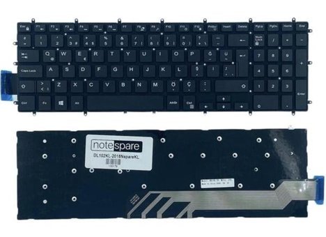 Notespare Dell ile Uyumlu Inspiron G3 17-FB75D256W162C, G7 7588-7378BLK-PUS Notebook Klavye Siyah Tr - tek ebat