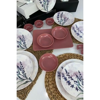 Keramika Siera Bahar Desenli 25 Parça 6 Kişilik Seramik Kahvaltı Takımı Çok Renkli