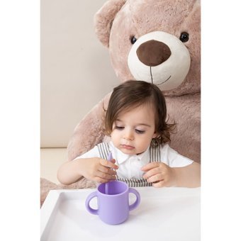 Wee Baby 926 Kulplu 6+ Ay 200 ml Alıştırma Bardağı Mor