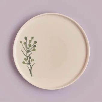 Bella Maison Green Yuvarlak Desenli 10 Parça 4 Kişilik Seramik Kahvaltı Takımı Yeşil