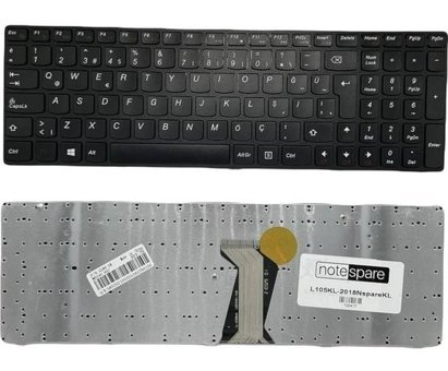 Notespare Lenovo ile Uyumlu Ideapad G580 Type 22189, G580 Type 22689 Notebook Klavye Siyah Tr - tek ebat