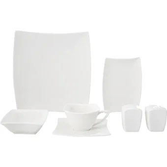 Karaca Perfect White Kare 32 Parça 6 Kişilik Porselen Kahvaltı Takımı Beyaz