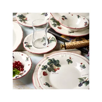 Karaca Very Berry Yuvarlak Desenli 26 Parça 6 Kişilik Stoneware Seramik
Kahvaltı Takımı Beyaz