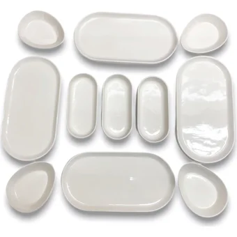 Beşdok Beyaz Oval 11 Parça 4 Kişilik Cam Kahvaltı Takımı Beyaz