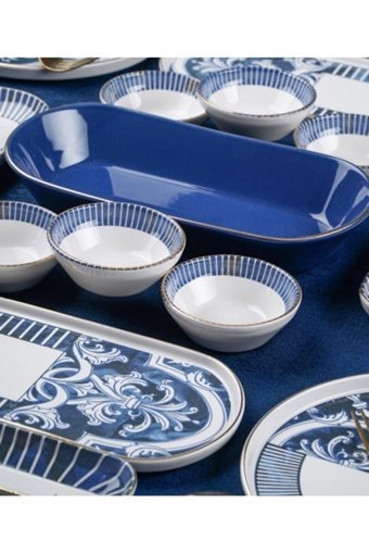 Acar Ottoman Xsh-21-0324/1 Yuvarlak Desenli 31 Parça Stoneware Kahvaltı Takımı Beyaz