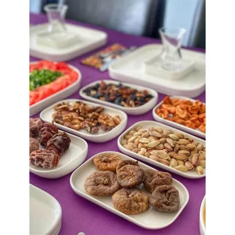 Acar Kahvaltı Kare 32 Parça 6 Kişilik Porselen Kahvaltı Takımı Beyaz