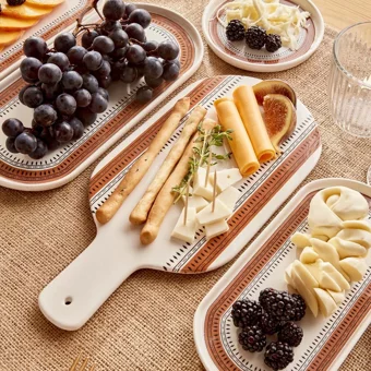 Bella Maison Terra Yuvarlak Desenli 13 Parça 6 Kişilik Seramik Kahvaltı Takımı Kiremit