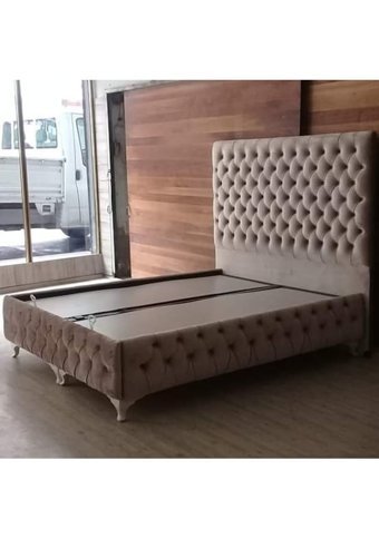 Niva Baza Noble Başlıklı Çift Kişilik Sandıklı Baza Seti Krem