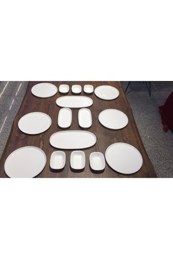 Bonna Porselen Hygge Yuvarlak 16 Parça 6 Kişilik Porselen Kahvaltı Takımı Beyaz