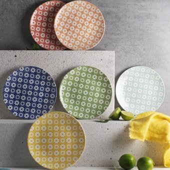 Bonna Porselen Lavender Pino Yuvarlak Desenli 26 Parça 6 Kişilik Porselen Kahvaltı Takımı Çok Renkli