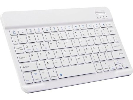 TezMax Hegitech Pro 7 7" Uyumlu Kablosuz Bluetooth Şarj Edilebilir Mini Q Klavye - Beyaz